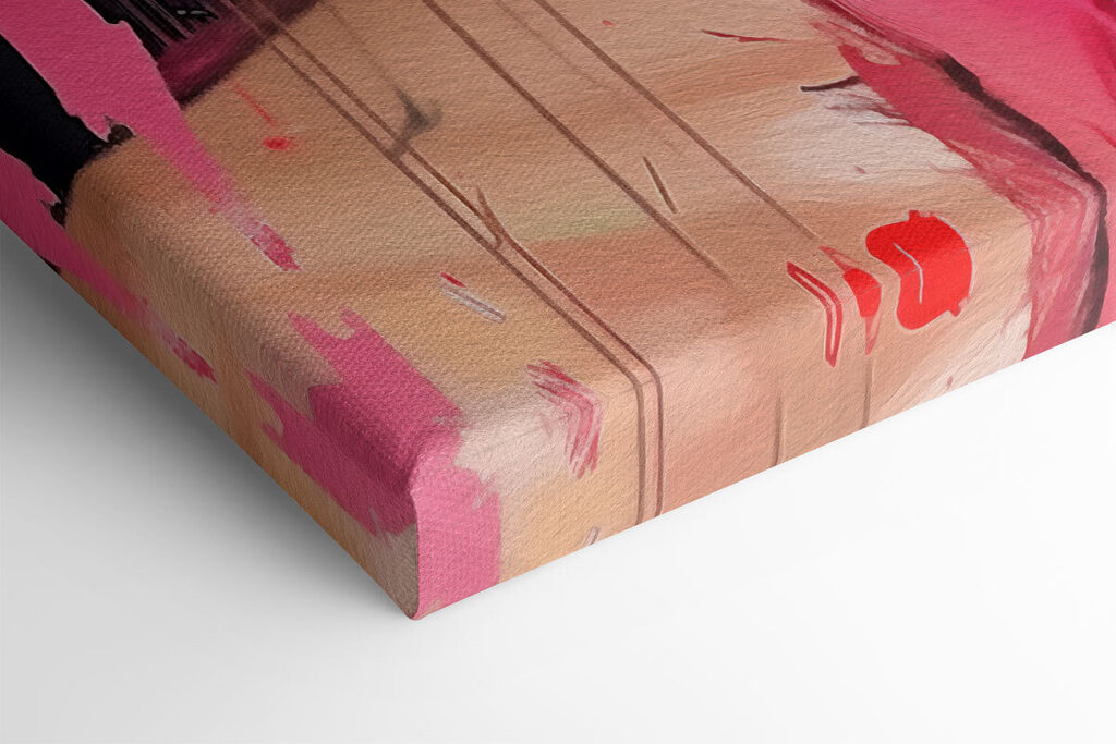 Woman with white hair and pink paint Woman with white hair and pink paint