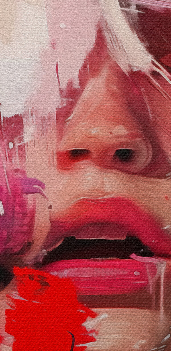 Femme aux cheveux blancs et à la peinture rose Femme aux cheveux blancs et à la peinture rose