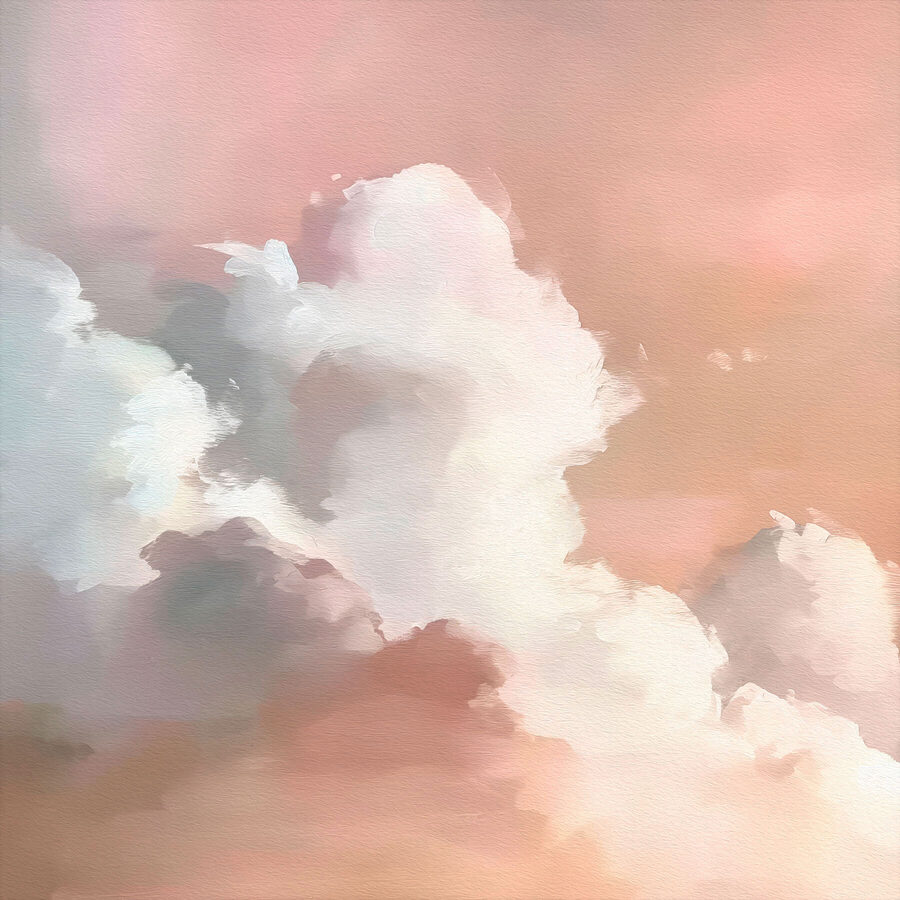 Ciel rose avec nuages