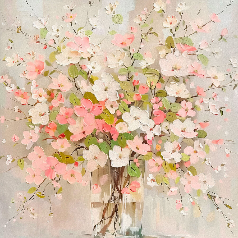 Peinture de fleurs dans un vase