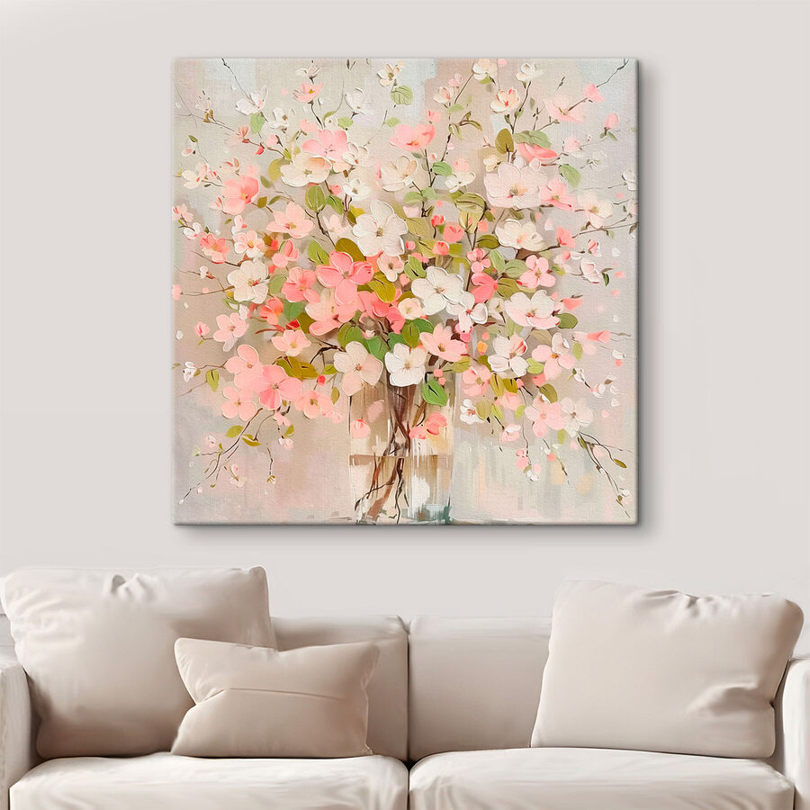 Peinture de fleurs dans un vase