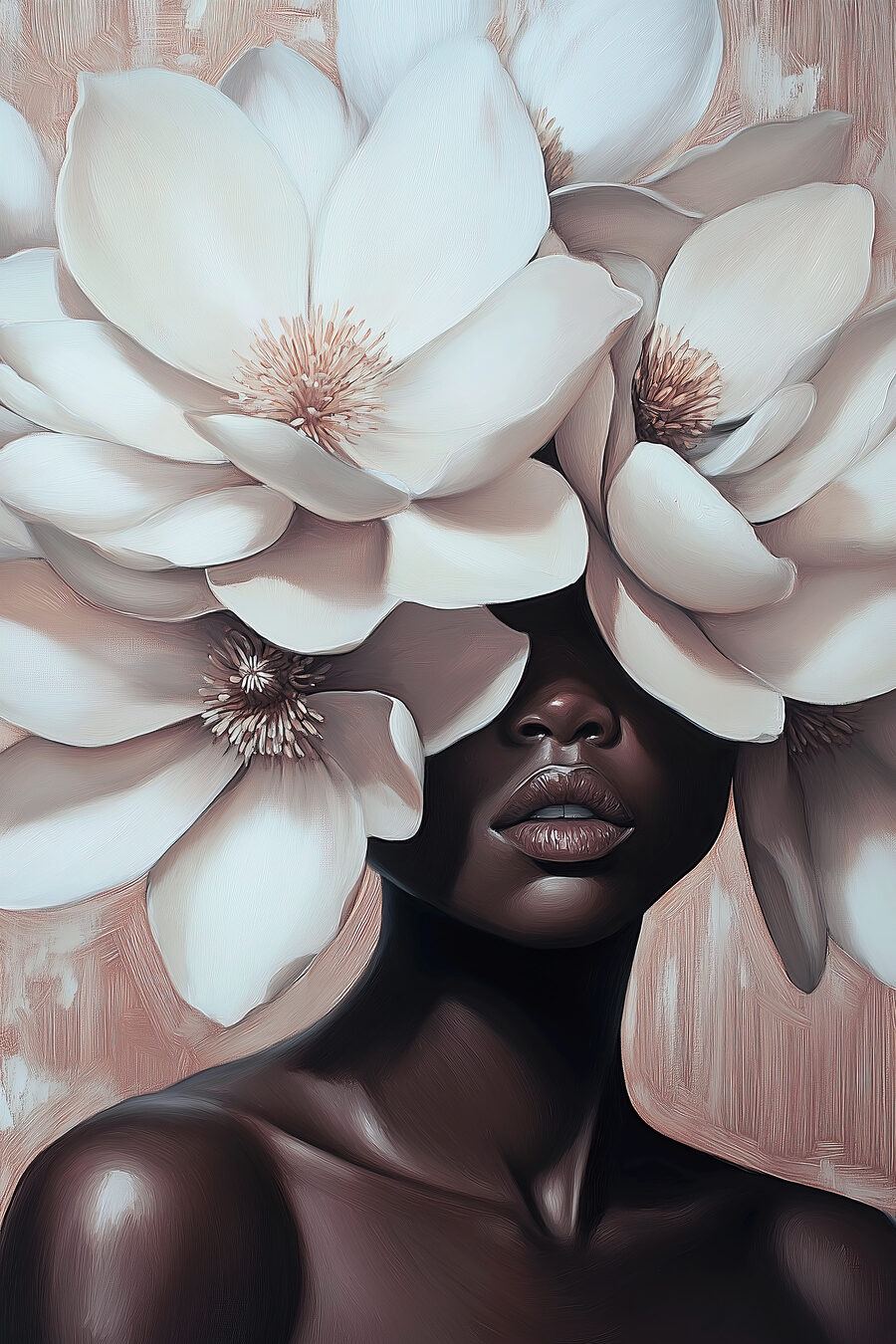Femme avec des fleurs dans les cheveux
