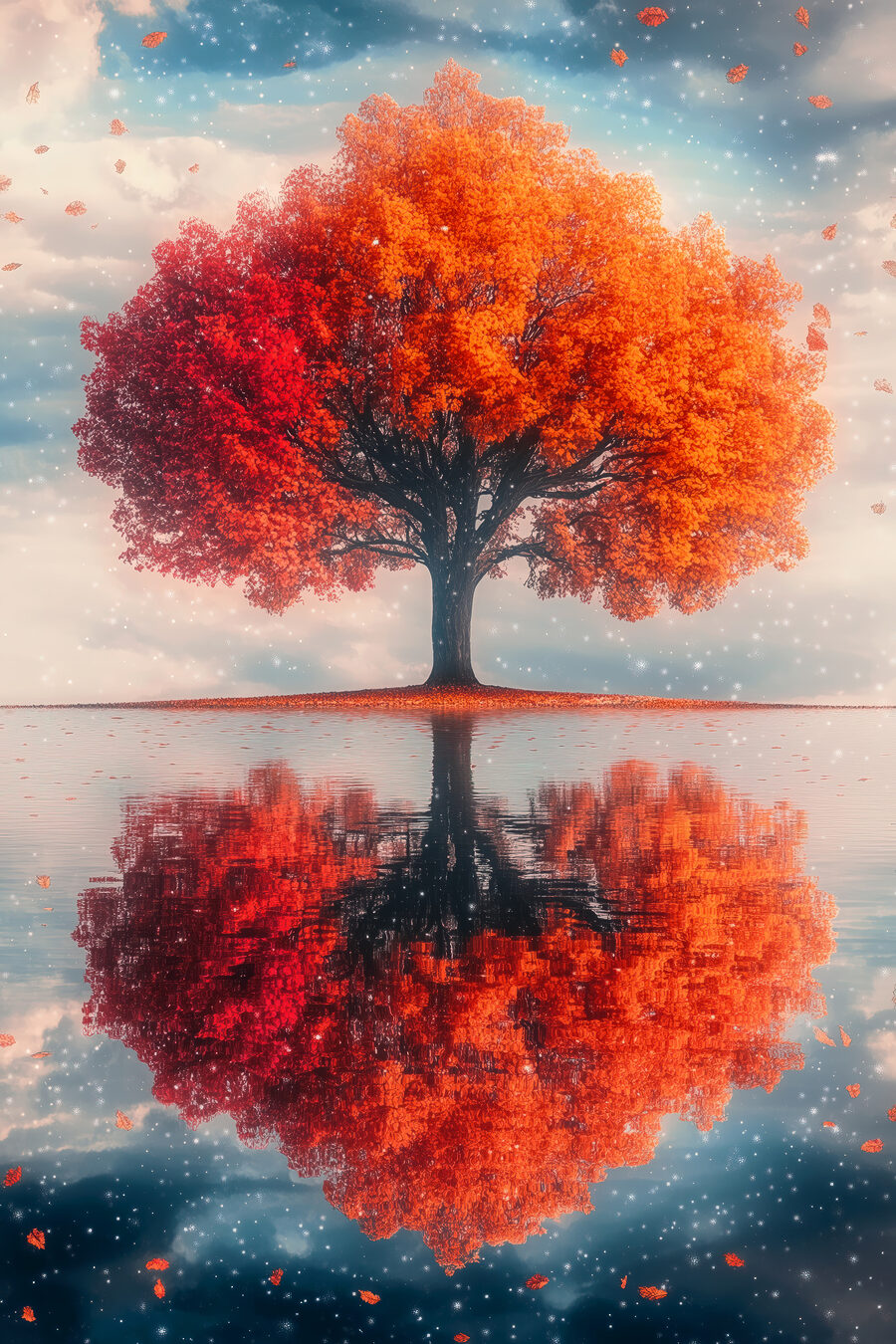 Arbre avec des feuilles d'oranger