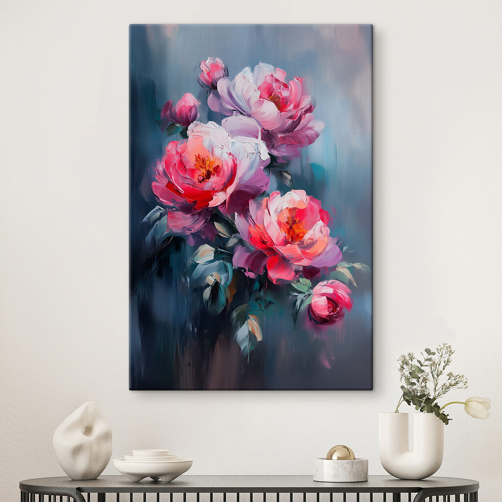 Painting of pink flowers