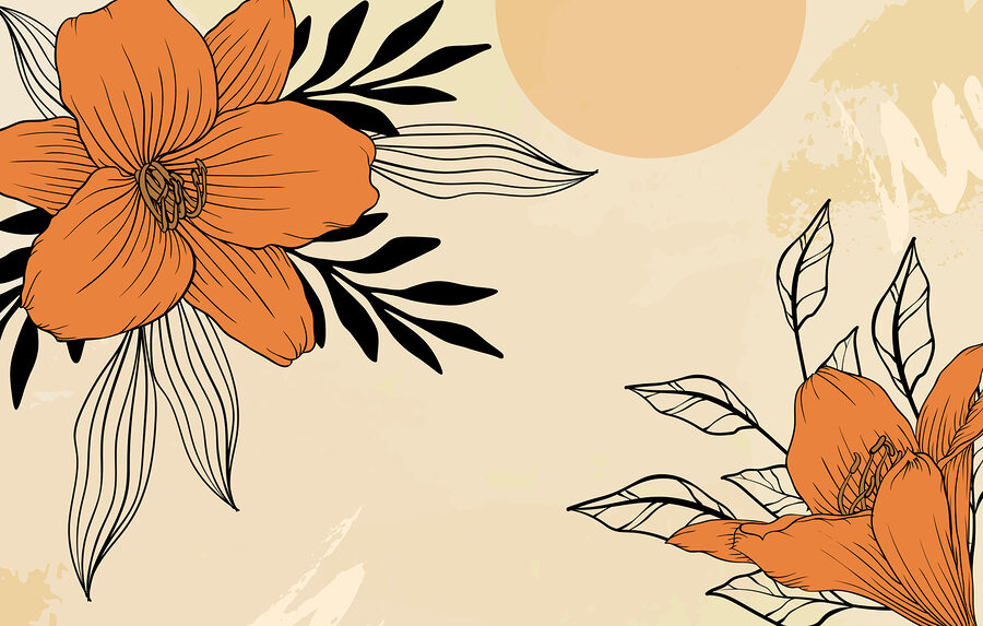 Dessin de fleurs et de feuilles
