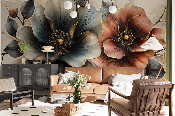 Peinture de fleurs sur fond blanc Peinture de fleurs sur fond blanc