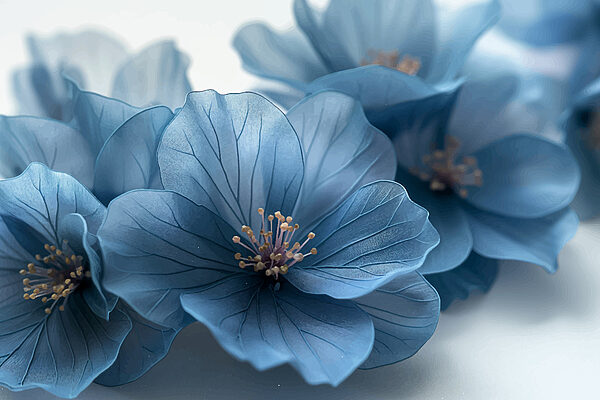 Fleurs bleues sur une surface blanche Fleurs bleues sur une surface blanche