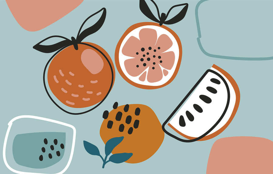 Papier peint Groupe d'oranges et verre d'eau – Image 3