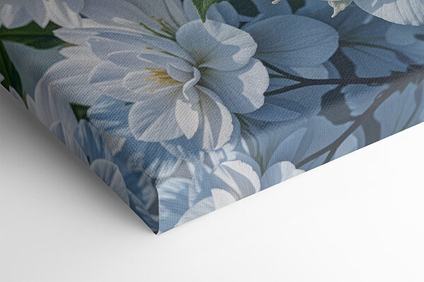 Groupe de fleurs blanches et bleues Groupe de fleurs blanches et bleues