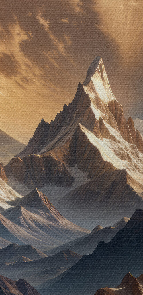 Moon over mountains and clouds