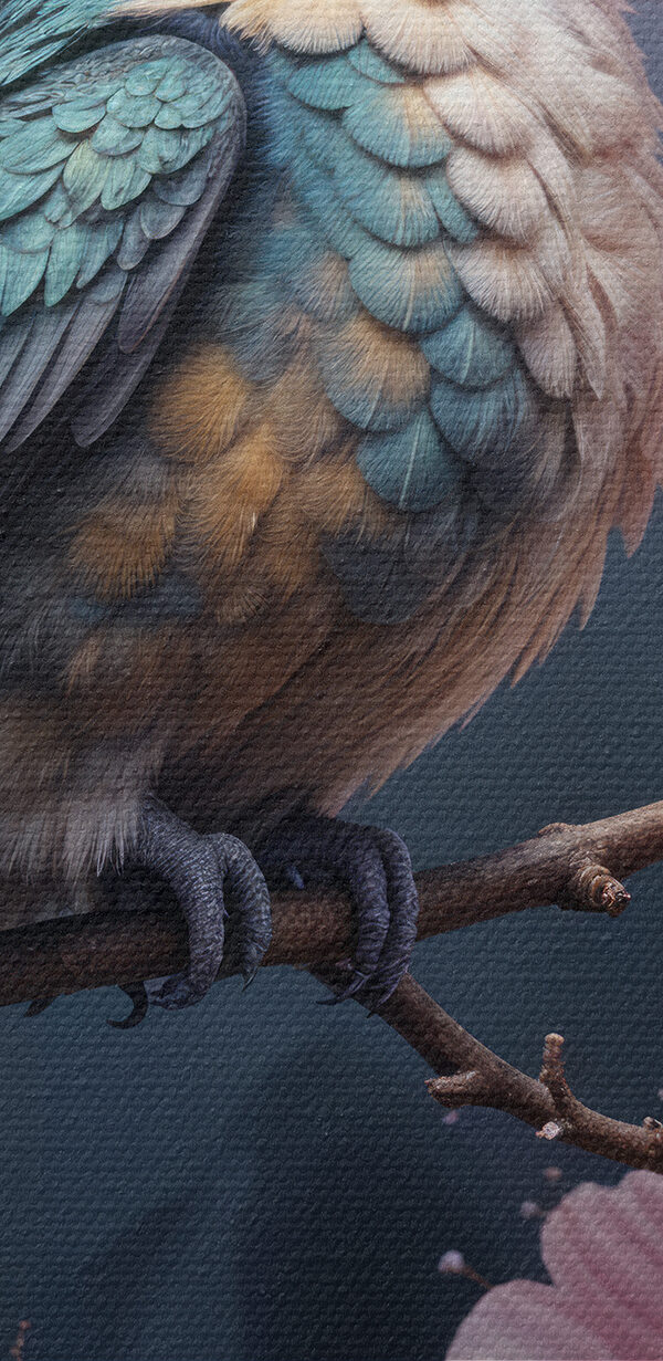 Oiseau assis sur une branche avec des fleurs Oiseau assis sur une branche avec des fleurs