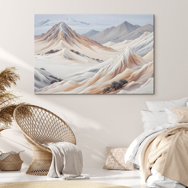 Paysage de désert avec montagnes et arbres Paysage de désert avec montagnes et arbres
