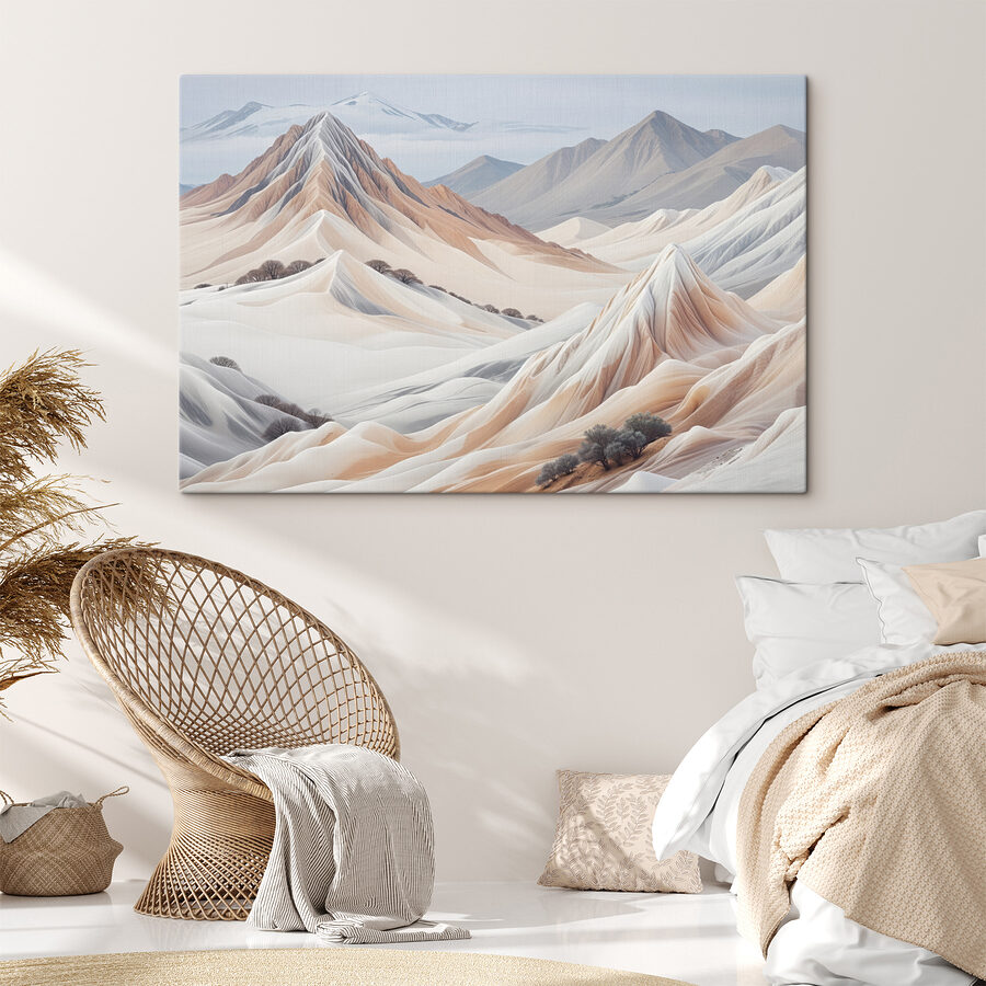 Paysage de désert avec montagnes et arbres
