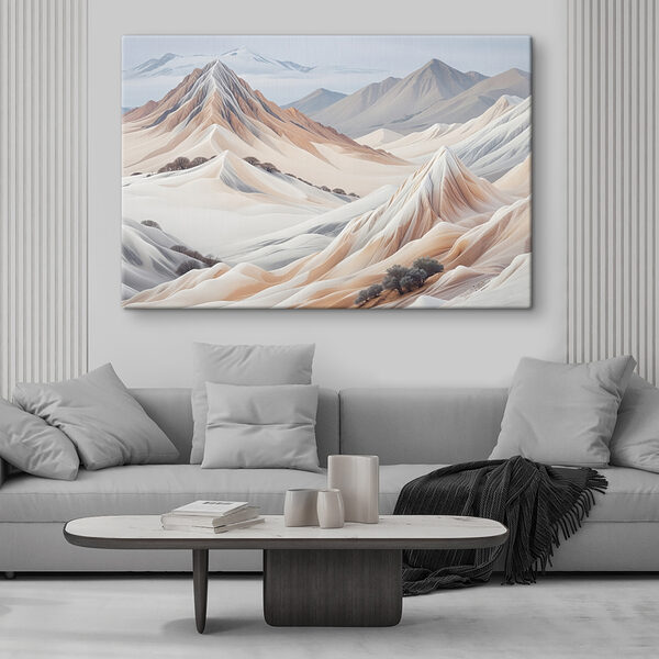 Paysage de désert avec montagnes et arbres Paysage de désert avec montagnes et arbres