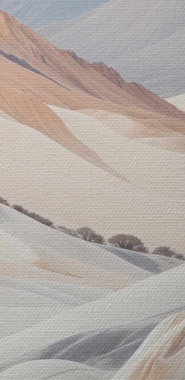 Paysage de désert avec montagnes et arbres Paysage de désert avec montagnes et arbres