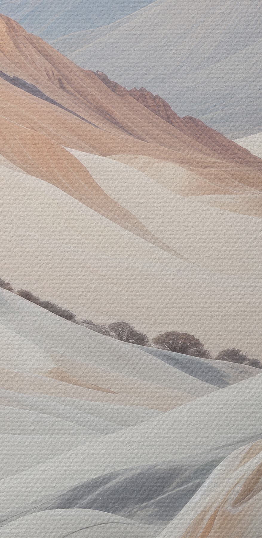 Paysage de désert avec montagnes et arbres