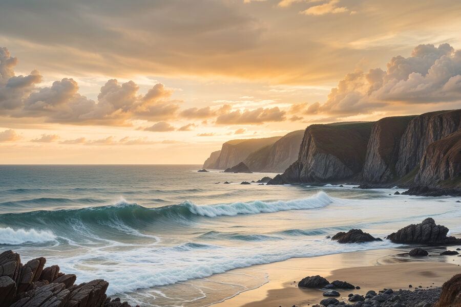 Vagues s'écrasant sur une plage Vagues s'écrasant sur une plage