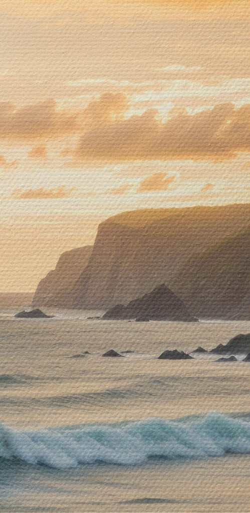 Waves crashing on a beach