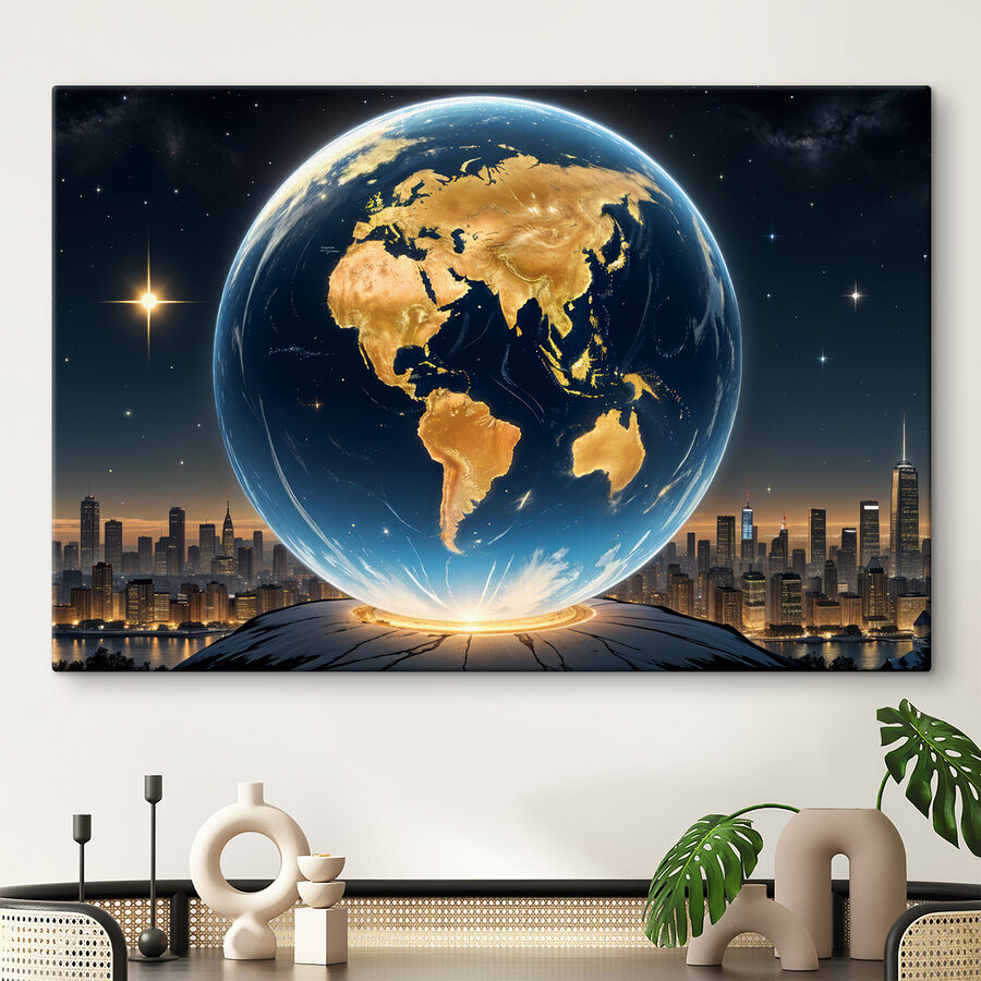 Globe terrestre avec des lumières