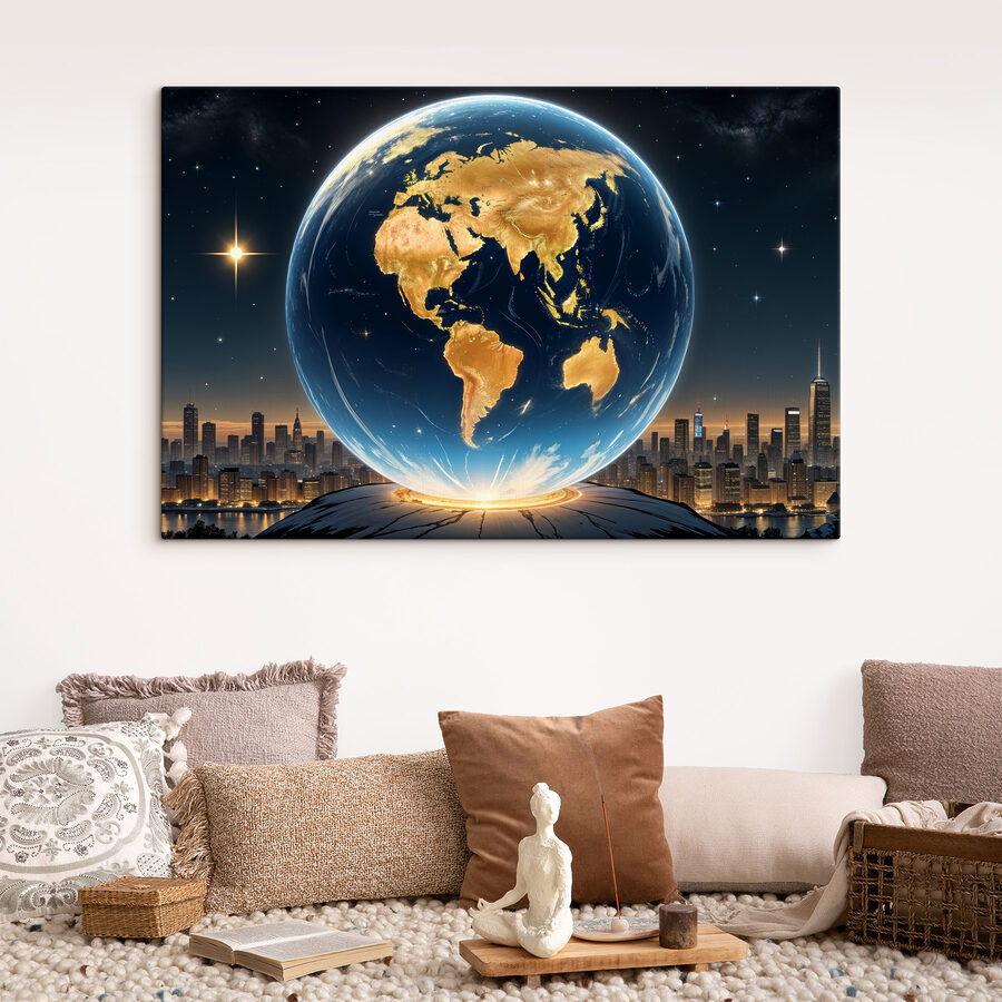 Globe terrestre avec des lumières