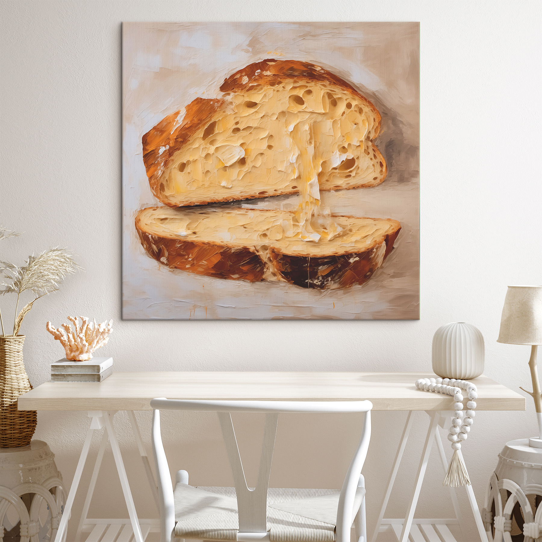 Piece of bread with holes in it Piece of bread with holes in it