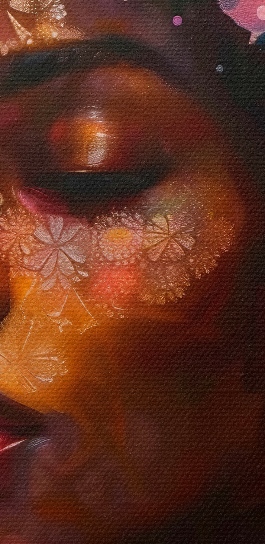 Femme avec des fleurs sur la tête