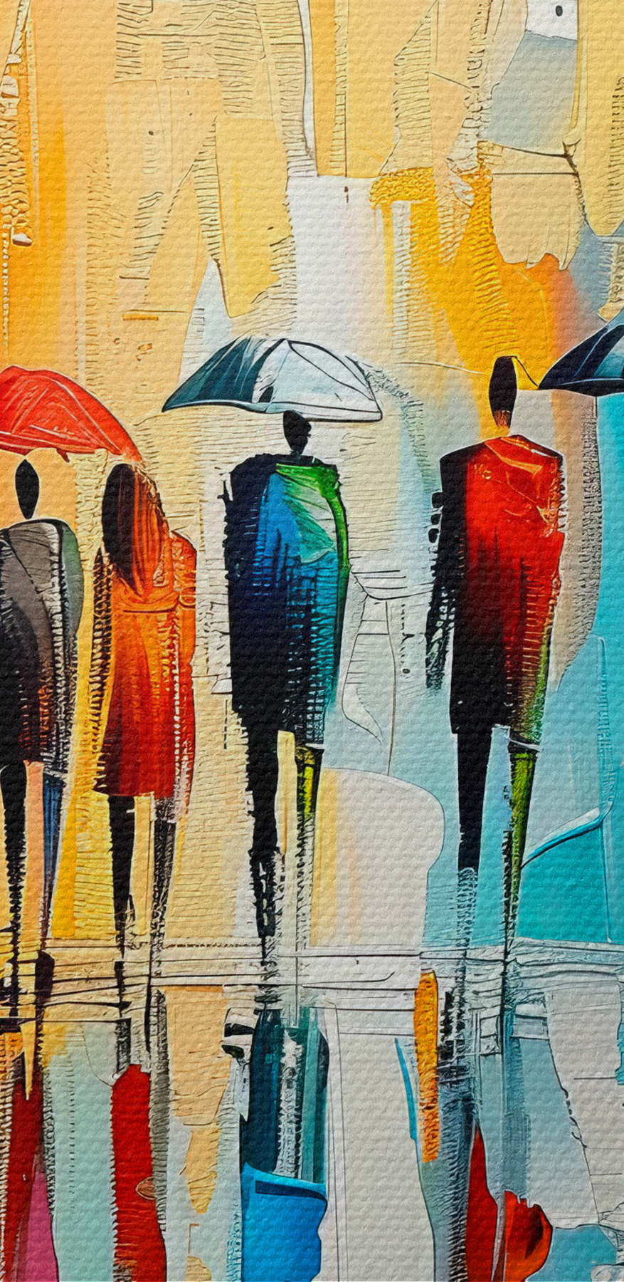 Groupe de personnes avec des parapluies