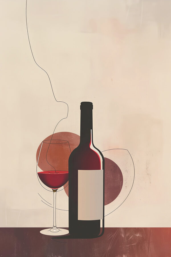 Bouteille et verre de vin Bouteille et verre de vin