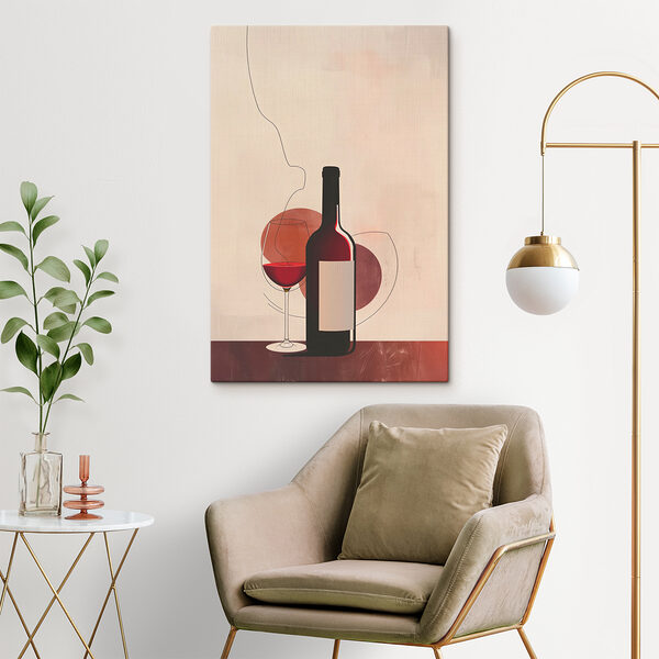 Bouteille et verre de vin Bouteille et verre de vin