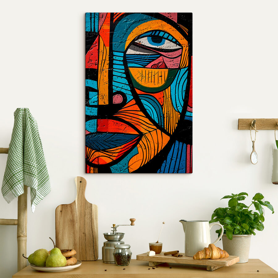 Peinture colorée d'un visage
