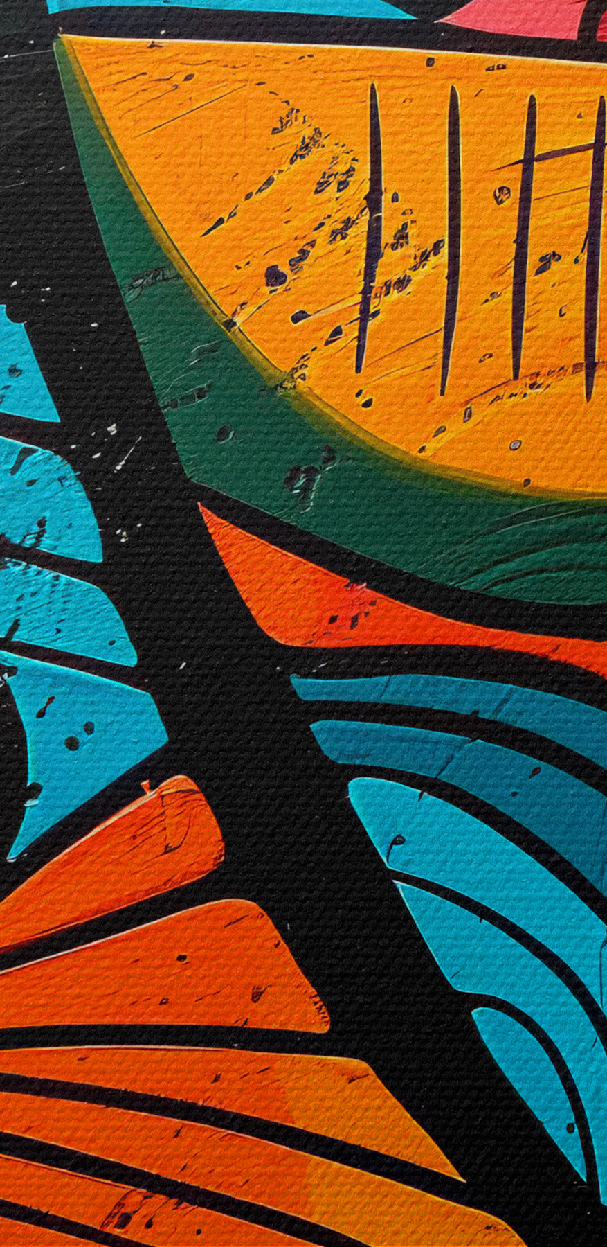 Peinture colorée d'un visage