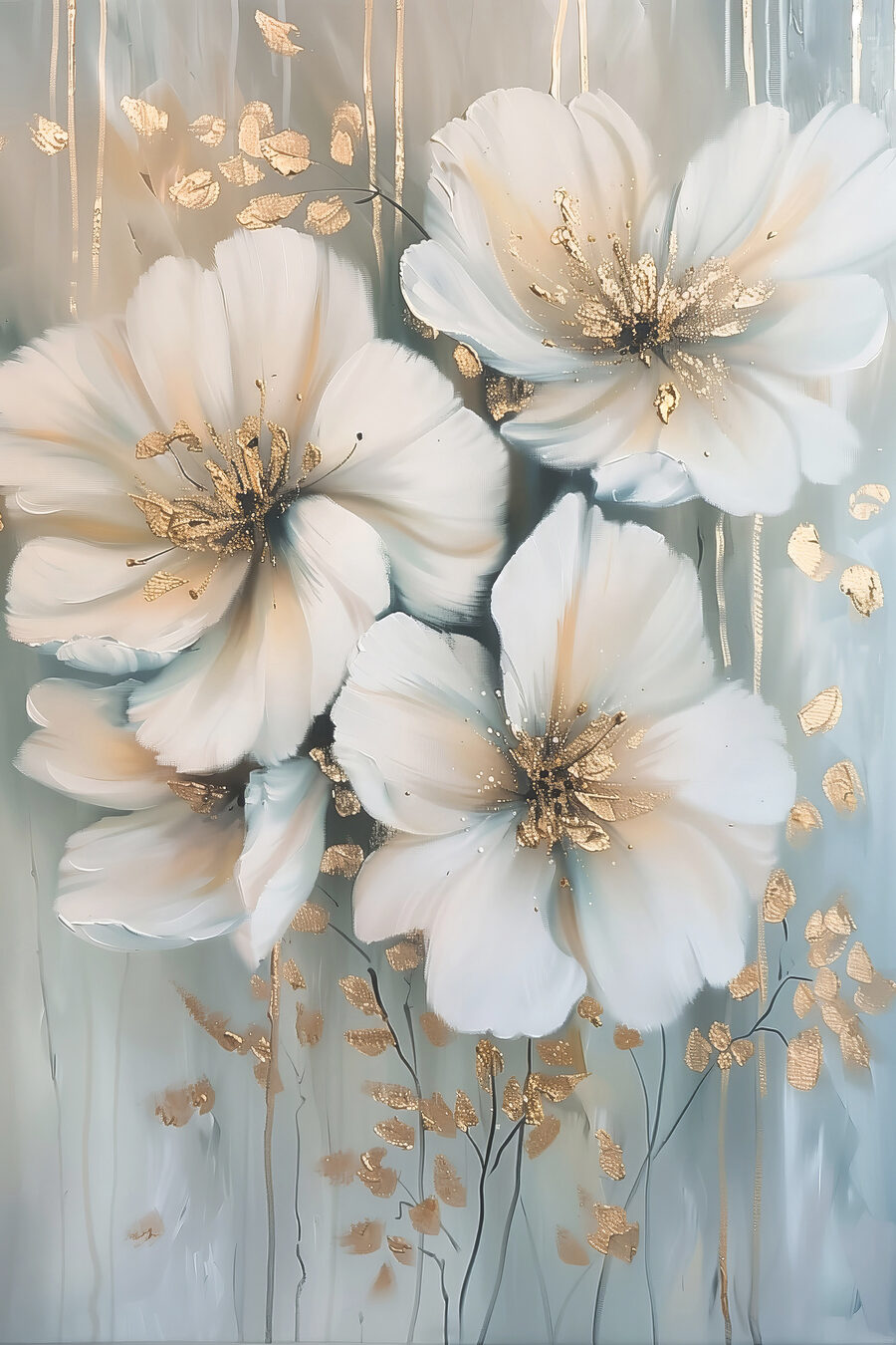 Peinture de fleurs blanches