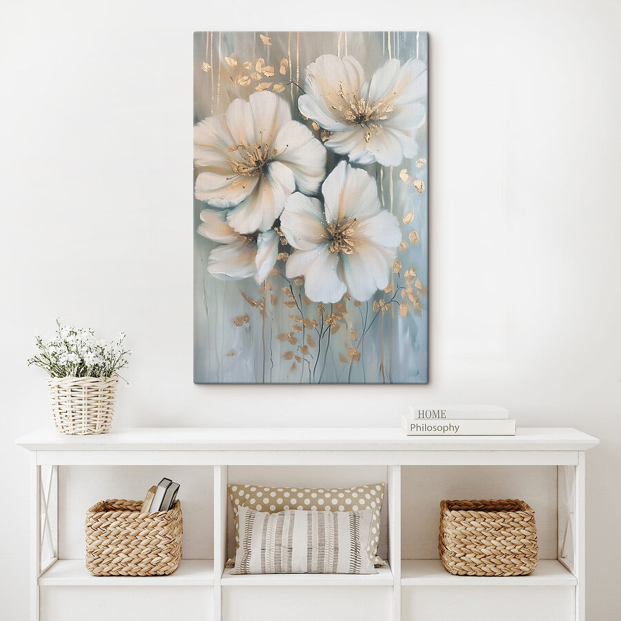 Peinture de fleurs blanches
