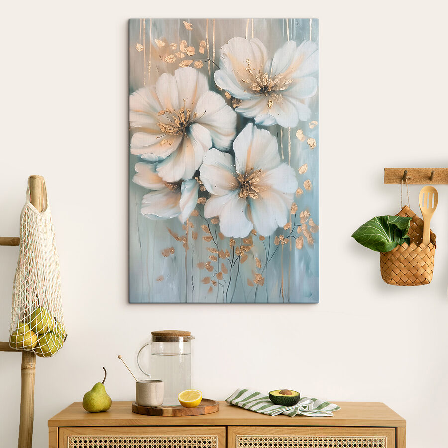 Peinture de fleurs blanches