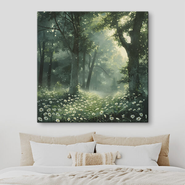 Forêt avec arbres et fleurs Forêt avec arbres et fleurs