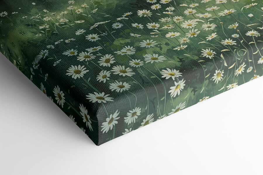 Forêt avec arbres et fleurs