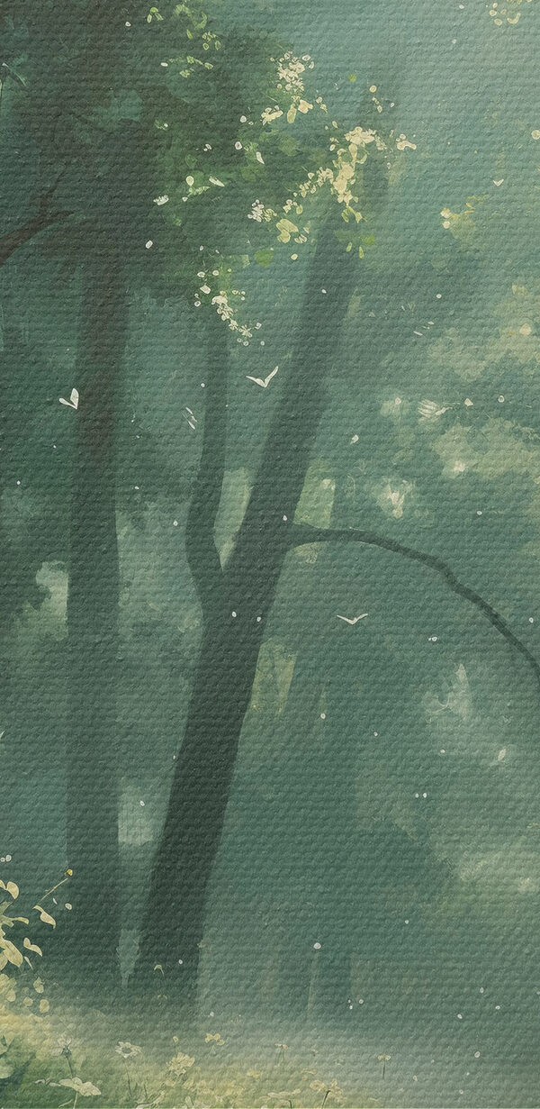 Forêt avec arbres et fleurs Forêt avec arbres et fleurs