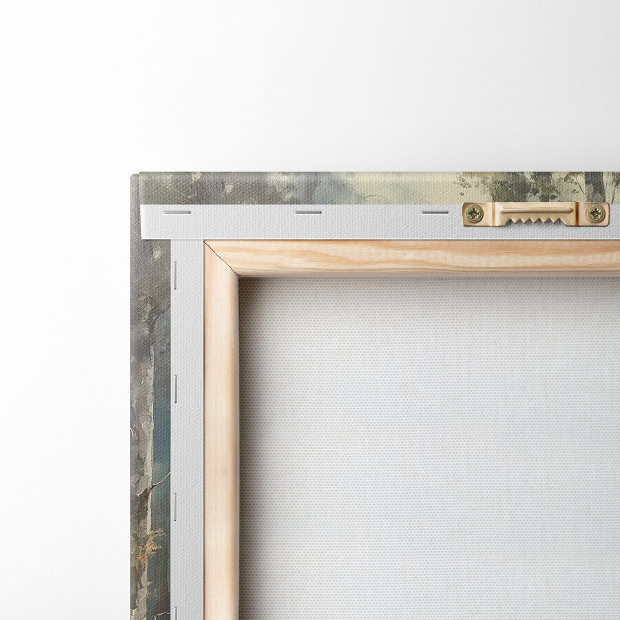 Peinture d'une forêt avec des fleurs et des arbres