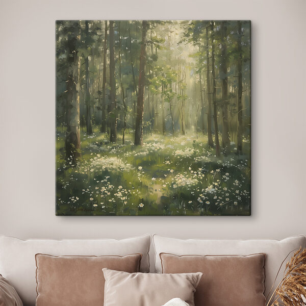 Forêt avec arbres et fleurs Forêt avec arbres et fleurs