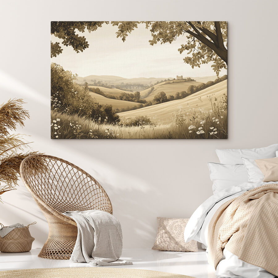 Paysage avec collines et arbres Paysage avec collines et arbres