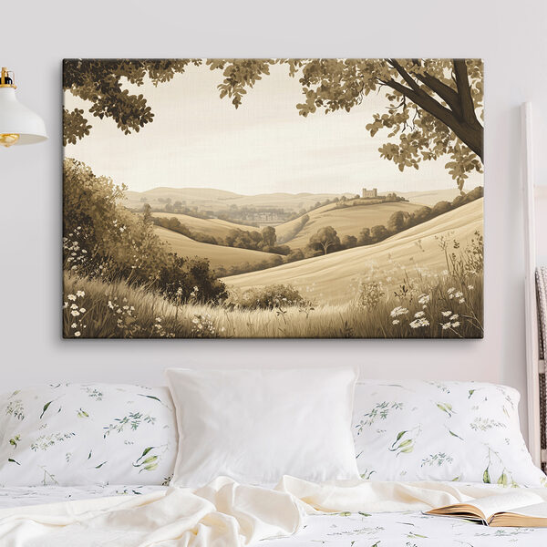Paysage avec collines et arbres Paysage avec collines et arbres