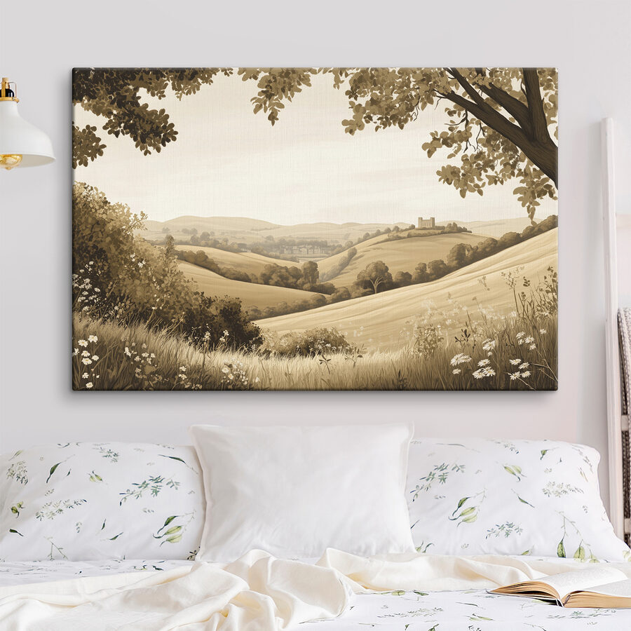 Paysage avec collines et arbres Paysage avec collines et arbres