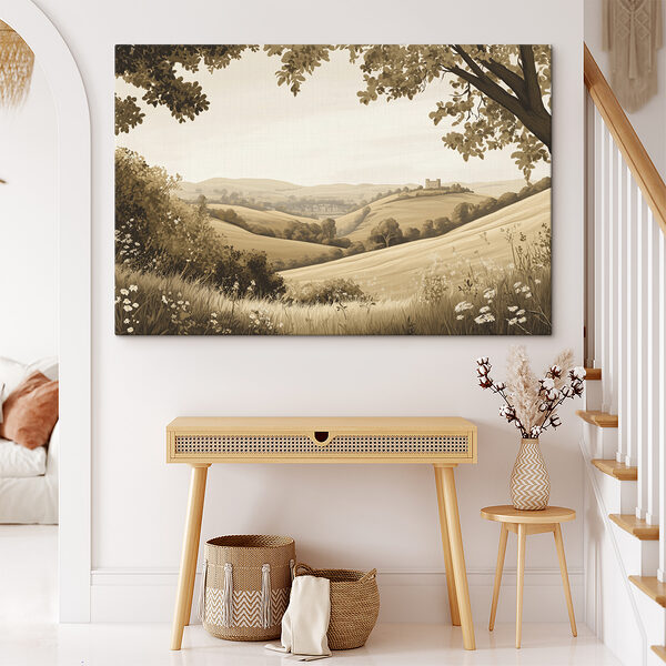 Paysage avec collines et arbres Paysage avec collines et arbres