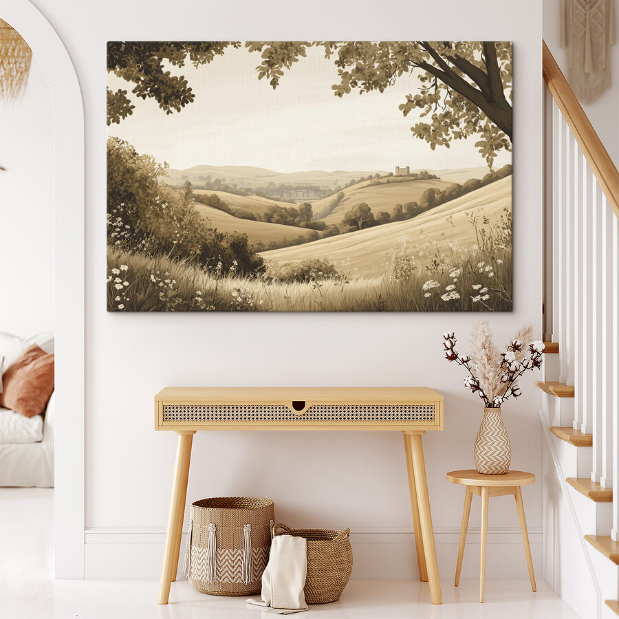 Paysage avec collines et arbres Paysage avec collines et arbres