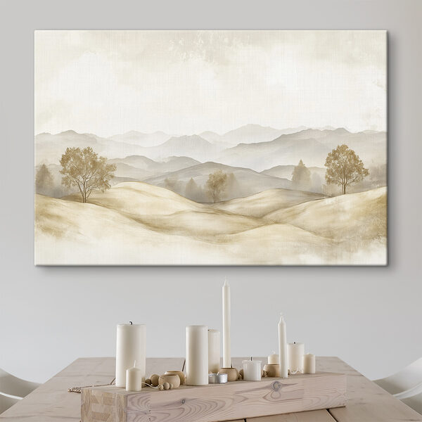 Paysage de collines avec arbres et montagnes en arrière-plan Paysage de collines avec arbres et montagnes en arrière-plan