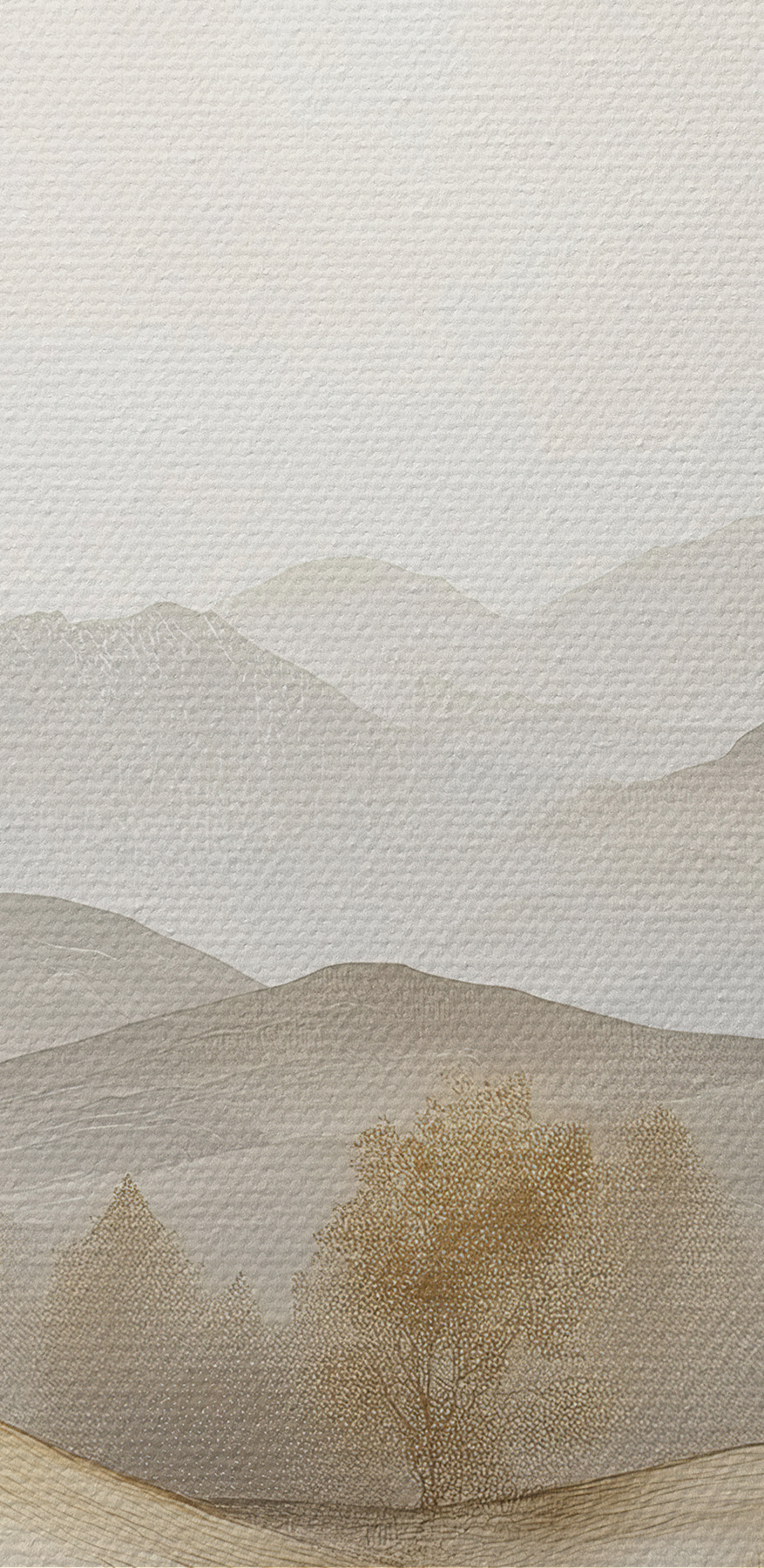 Paysage de collines avec arbres et montagnes en arrière-plan