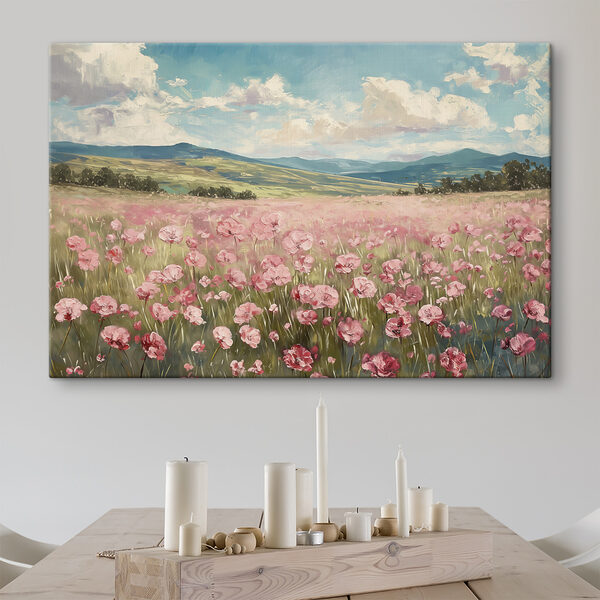 Champ de fleurs roses Champ de fleurs roses