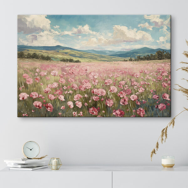 Champ de fleurs roses Champ de fleurs roses