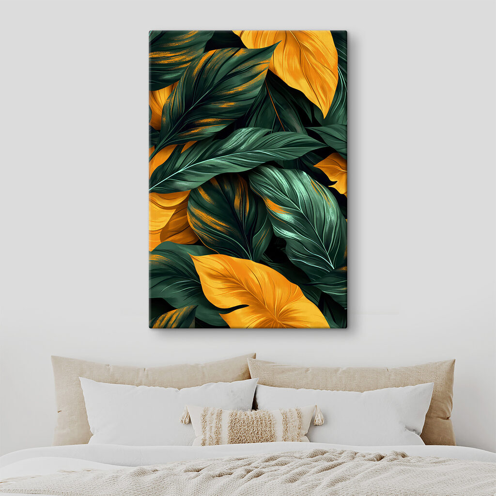 Close up of green and yellow leaves Close up of green and yellow leaves