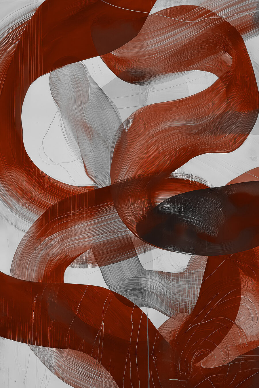 Tourbillons rouges et blancs